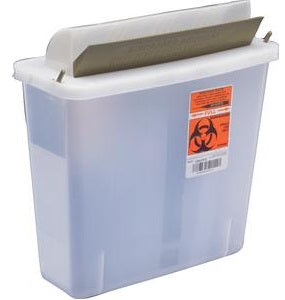 In-Room™ Sharps Container with Mailbox-style lid 5 Quart, Clear by Covidien/Kendall
