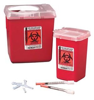 SharpSafety Autodrop Phlebotomy Container 1 Quart by Covidien