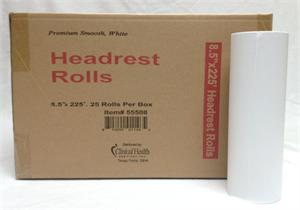 Premium Headrest Paper Rolls Smooth 8.5" x 225' - Case of 25
