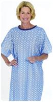 SnapWrap Deluxe Adult Patient Gown Blue Marble, Short Sleeve by Salk Company