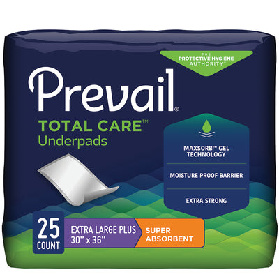 Disposable Underpad Prevail Total Care Polymer Heavy Absorbency