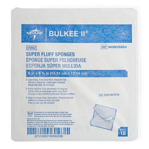 Fluff Dressing Bulkee II Cotton 6-Ply 6 X 6-3/4 Inch Rectangle Sterile