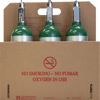10 Pack M6 Cardboard Cylinder Carrying Tote - Roscoe Medical