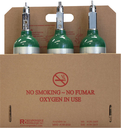 10 Pack M6 Cardboard Cylinder Carrying Tote - Roscoe Medical