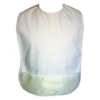 Adult Bibs Terrycloth White