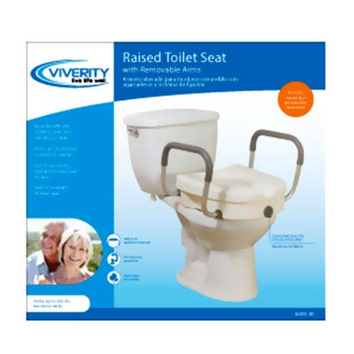 Locking Raised Toilet Seat with Arms
