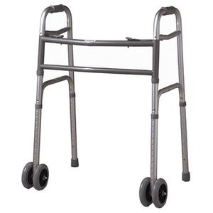 Cardinal Health™ Folding Walker, Heavy-Duty, with Wheels, Adult, 500 lb Capacity