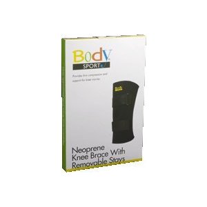 Neoprene Knee Brace Black with Removable Stays by Body Sport