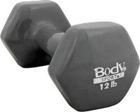 Body Sport Vinyl Dumbbell, 12 Lbs