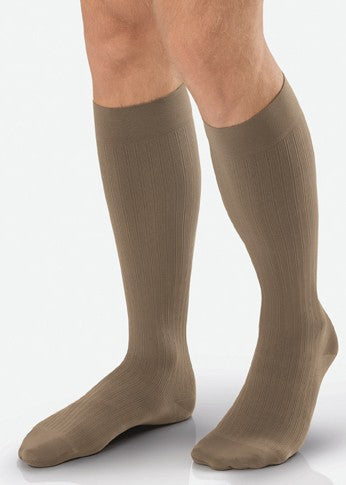 Men's Dress Knee High Mild Compression Socks Extra-large, Khaki, Closed Toe - Pair