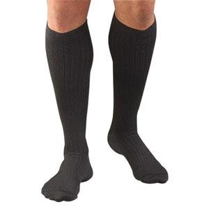 Men's Activa Microfiber Knee-Length Compression Stockings, Black Pinstripe, Medium by BSN Jobst - Pair