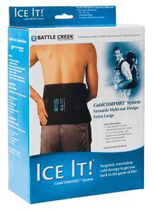 Ice It! ColdComfort Ice Pack Wrap with 3 Cold Packs 9" x 20" by Battlecreek Equipment