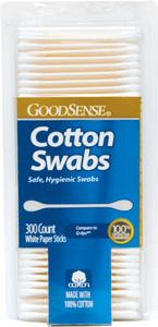 GoodSense Cotton Swab with Paper Stick, White, 300 Count by Geiss, Destin & Dunn - Case of 24