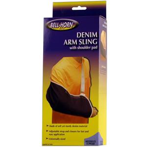 Bell-Horn Denim Arm Sling with Shoulder Pad Universal by DJ Orthopedics
