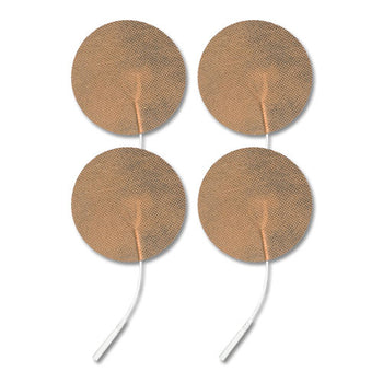 3" Round Tan Cloth Electrode Pads - Package of 4