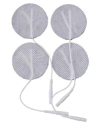 Round White Cloth Electrode Pads, 3.0" by Roscoe Medical - Package of 4