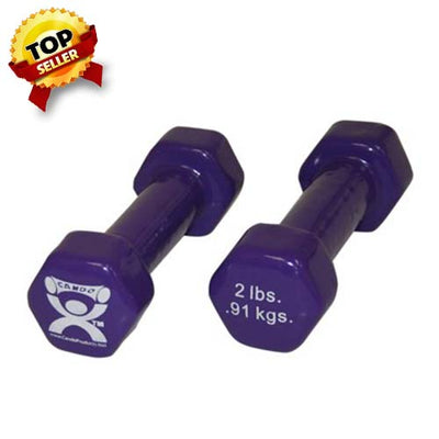 Fabrication Enterprises Cast Iron And Vinyl-Coated Dumbbell, 2 Lb