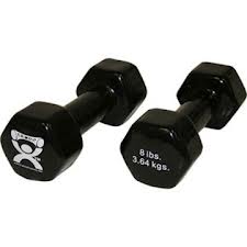 Cast Iron and Vinyl-Coated Dumbbell (8 Lb)