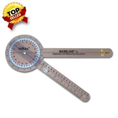 Baseline 12" Plastic Goniometer With Absolute+Axis Built In