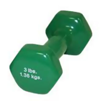 Cast Iron And Vinyl-Coated Dumbbell (3lbs)