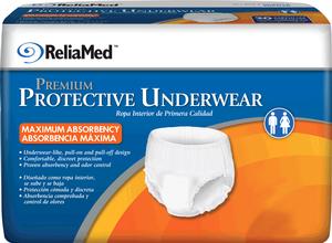 ReliaMed Protective Underwear, Extra-Large (58" - 68") - Case of 56