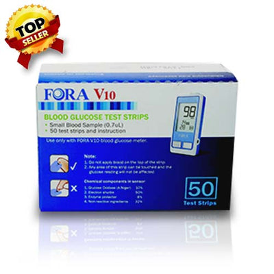 FORA V10 Blood Glucose Test Strip Pharmacy - Box of 50