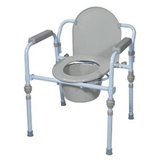 Drive Medical Folding Bedside Commode with Bucket and Splash Guard