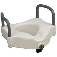 Raised Toilet Seat with Arms and Lock, 5" - Each