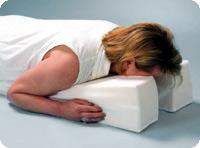 Face Down Pillow, White, 29" x 14" x 6" by Hermell Products