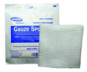 Invacare Supply Group Ritmed Gauze Sponge 4" x 4" 12-Ply - Pair
