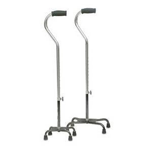 Small Base Quad Cane, 300 lb Capacity, 29" to 38" Handle, Black
