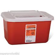Devon Sharps Container with Clear Lid 1 Gallon Red by Covidien ...