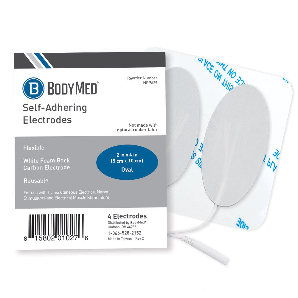 BodyMed Reusable White Foam Carbon Electrode - Package of 4