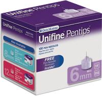 Unifine® Pentips® Pen Needles 31G x 6mm Needle Length - Box of 100