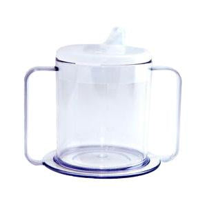 PSC Independence Mug with 2-Handle and Lid 9 oz, Crystal Clear by Providence Spillproof