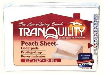 Tranquility Peach Sheet Underpad, 21-1/2 inch x 32-1/2 inch by Principle Business Enterprises
