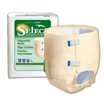 Select® Disposable Brief Extra-Small, 18" to 26" Waist - Case of 100