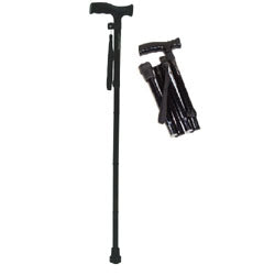 Folding Cane Black - Case of 6 by Roscoe Medical