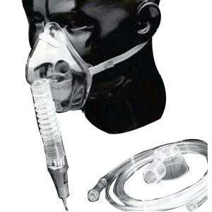 Percent-O2-Lock Air Entrainment System Transparent, with Humidity Cup, 7Ft Oxygen Supply Tube and Mask by Salter Labs