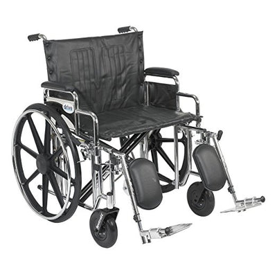 Drive Medical Extra Heavy Duty Wheelchair with Detachable Desk Arms, Elevating Leg Rests