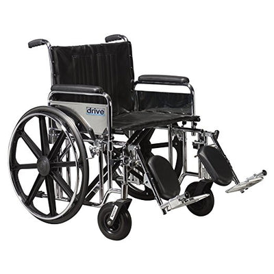 Drive Medical Sentra Extra Heavy Duty Wheelchair, Detachable Full Arms, Elevating Leg Rests