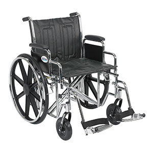 Drive Medical Heavy Duty Wheelchair with Detachable Desk Arms and Swing Away Footrest