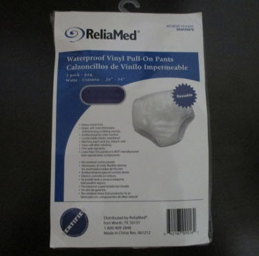 ReliaMed Reusable Vinyl Pant - Package of 3